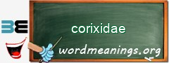 WordMeaning blackboard for corixidae